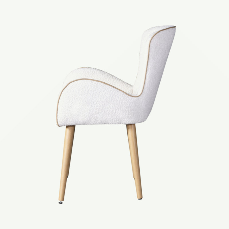 Ensemble de 2 chaises d'appoint Qwin Beige Boucle & Oak