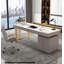 Modern Luxe Desk: Marble - Look Top & Functional Storage