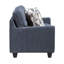 Chenille bleue avec dossier et siège réversibles, rembourrage en mousse, structure en contreplaqué, capacité de poids de 300 lb dans un design contemporain, coussins décoratifs, rembourrage de soutien