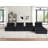 Aveline 120"W Black Velvet 5 Pc Sectional Sofa-1506060422-1506060417