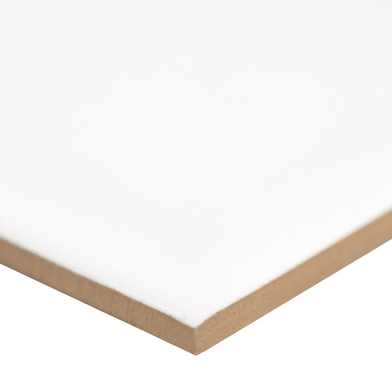 Carrelage style métro en céramique brillant biseauté 3 po x 6 po Segment Blanc, Blanc