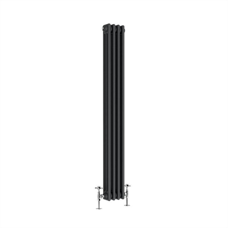 Valery Vertical Traditional Cast Iron Style Designer Radiator, 150cm H x 20cm W, Anthracite, 3