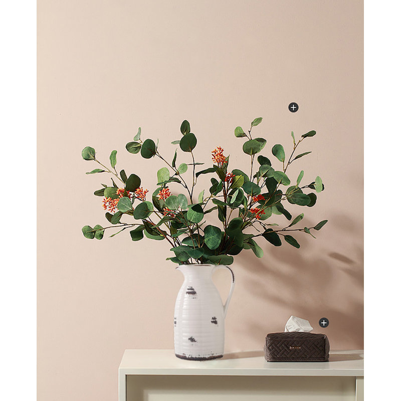 Vase pichet en céramique Farmhouse, Blanc/Noir