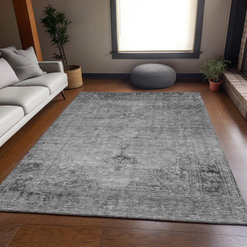 Tapis gris Premium lavable à la machine Fehr, Rectangle 9 pi x 12 pi