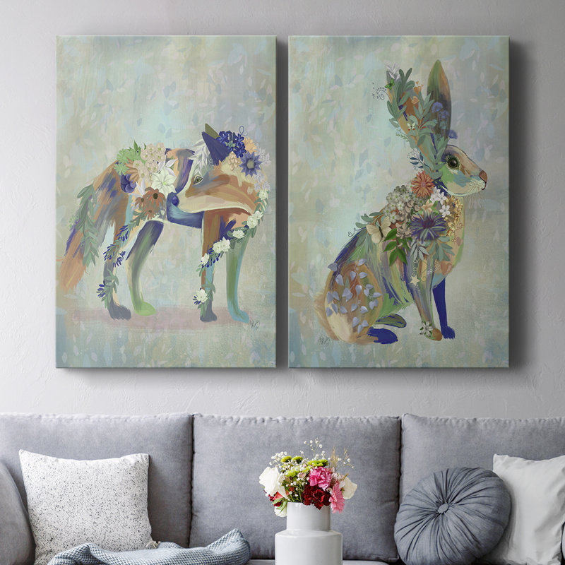 Fantastiques fleurs de renard, debout - Toile tendue avec châssis de qualité supérieure - Prêt à être accroché