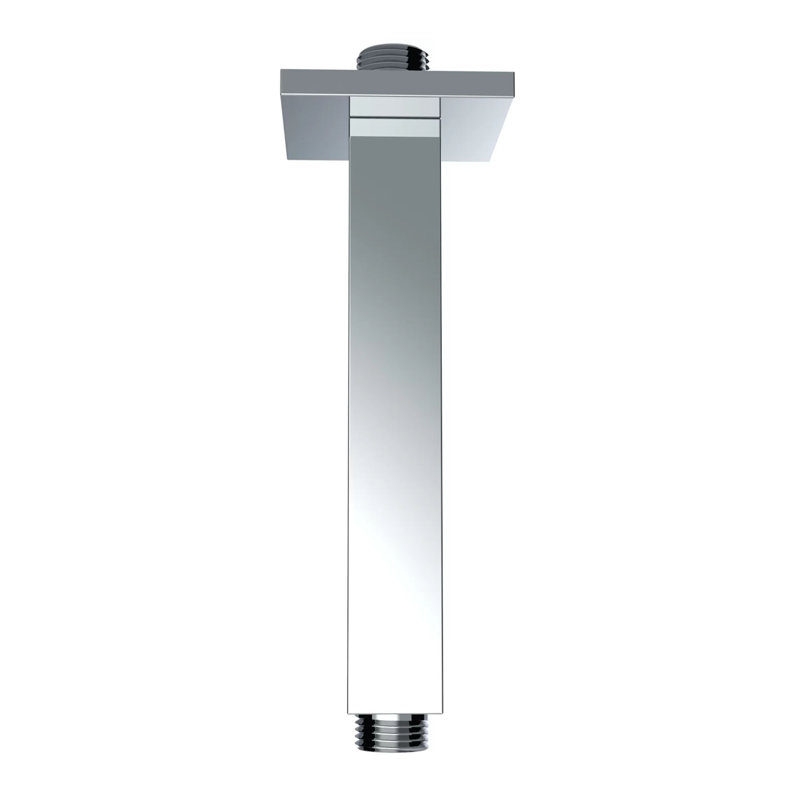 6" Brass Square Shower Arm, Chrome