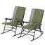 Ensemble de chaises berçantes pliantes, ensemble de 2 chaises berçantes d'extérieur, siège large, dossier haut rembourré