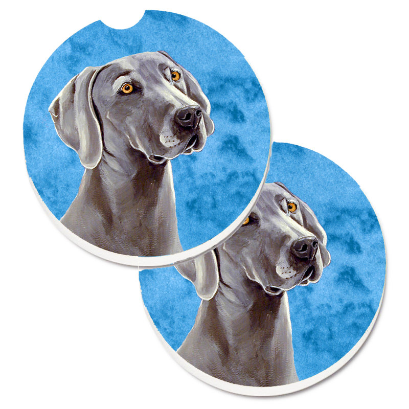 Sous-verre barbu collie voiture, Weimaraner