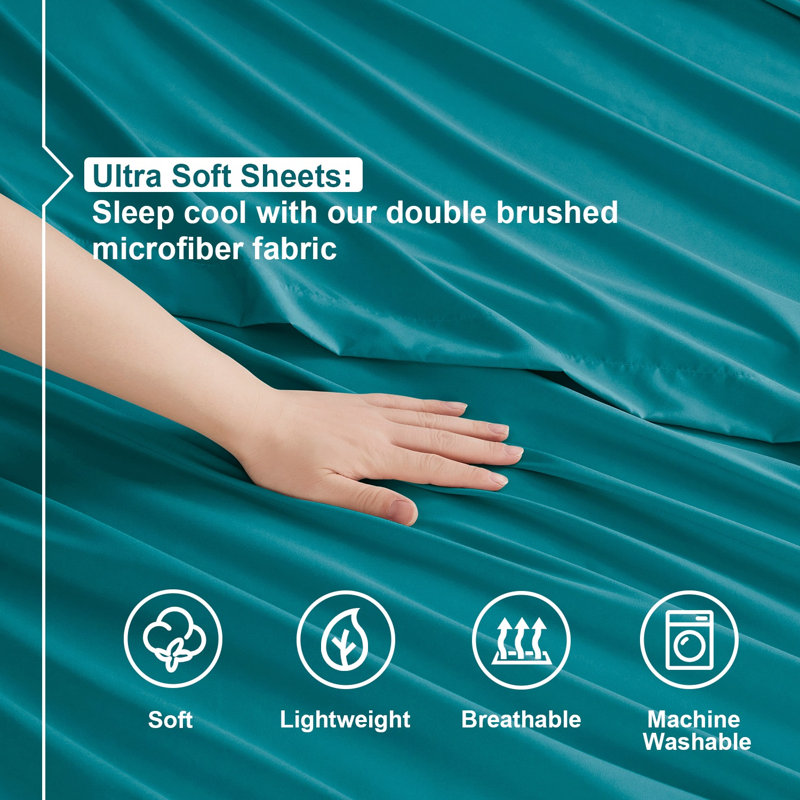 Ultra Soft Microfiber Sheet Set, Teal
