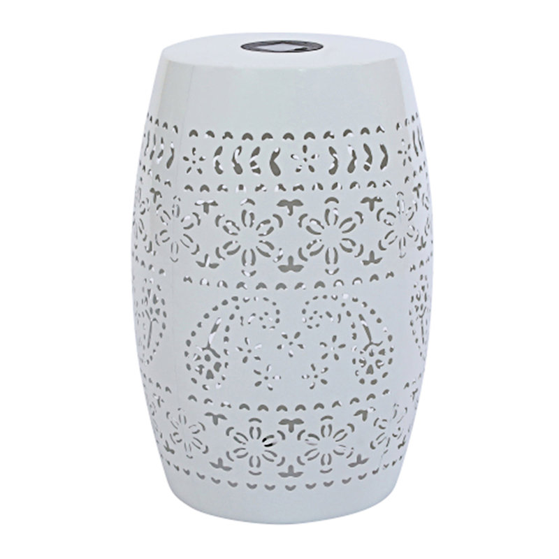 Outdoor Side Table, White