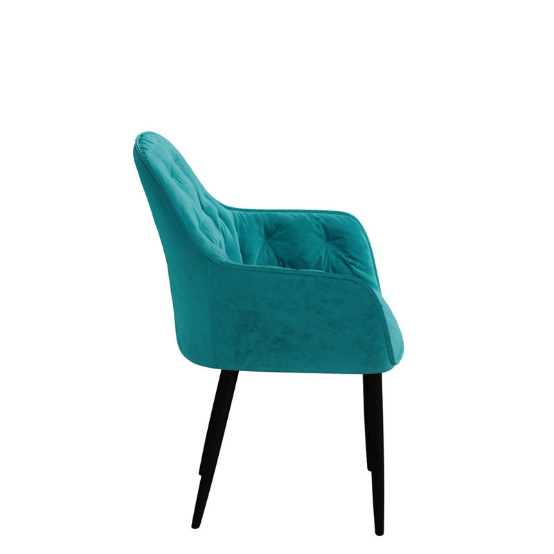 Bierman 45cm H Tufted Upholstered Upholstered Back Side Chair, Green, Set Of 8