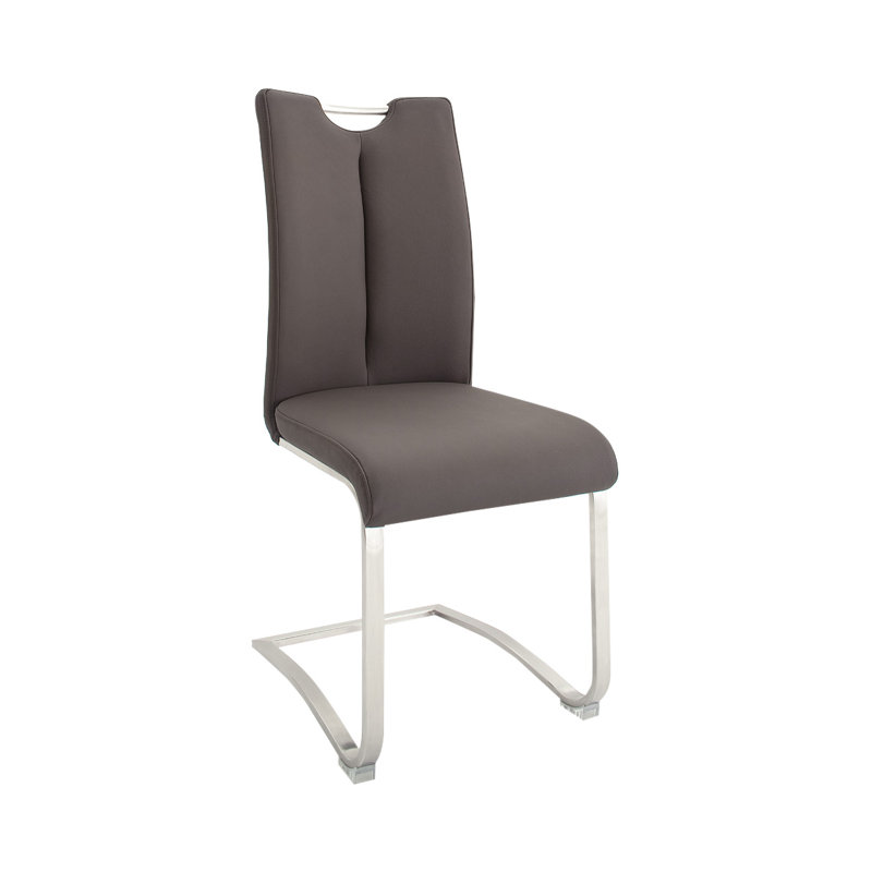 Mae Upholstered Chair In Genuine Leather, Brown