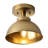 Metal Flush Mounted Ceiling Light Fixture with Vintage Brass Finish