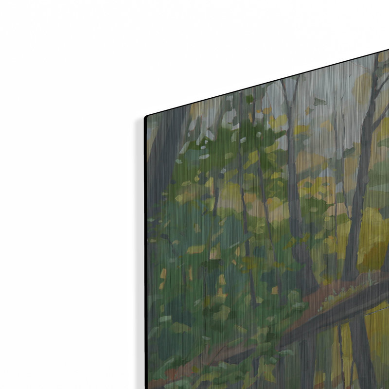 «Wooded Pond» par John Rufo, H 12 po x l 12 po