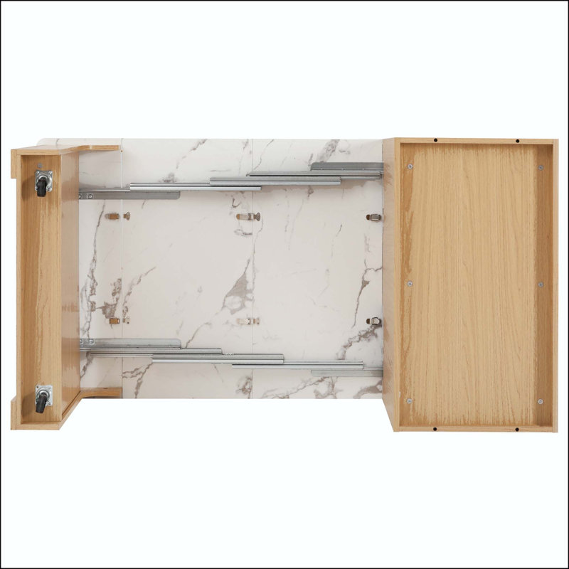 Îlot de cuisine 59,5 po avec table de salle à manger extensible, rangement et prise de courant, Naturel
