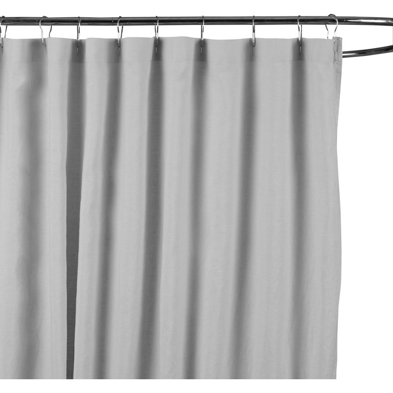 Rideau de douche simple en lin Kendo, Argent