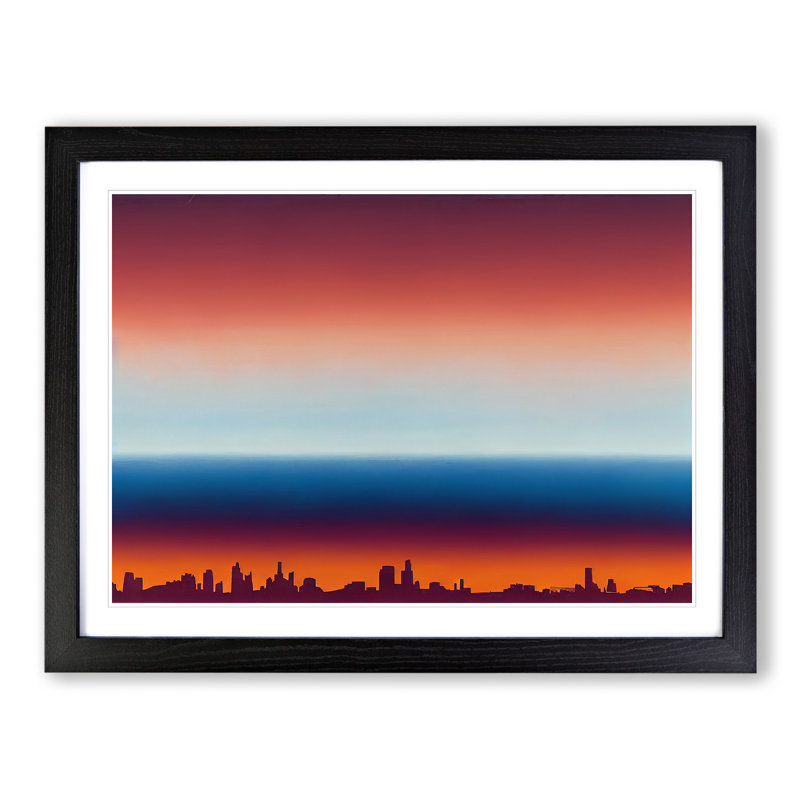 Seductive City Skyline - Single Picture Frame Painting, Black , 25cm H x 34cm W x 2cm D