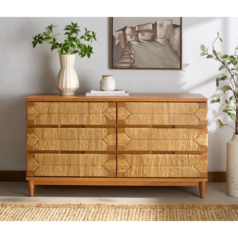 Roseanna Banana Stem 6 Drawer Dresser, Natural