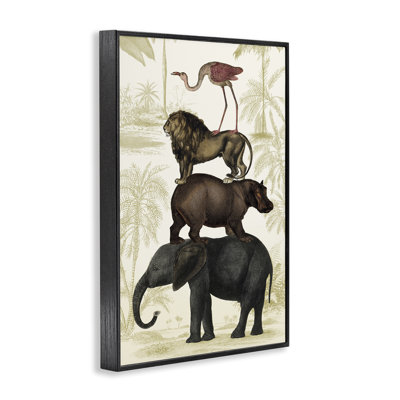 Jungle Animals Tower Framed Giclee, design by Victoria Barnes