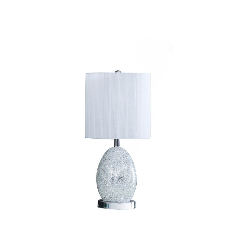 Lampe de table en verre / métal argenté 20 po In Niels