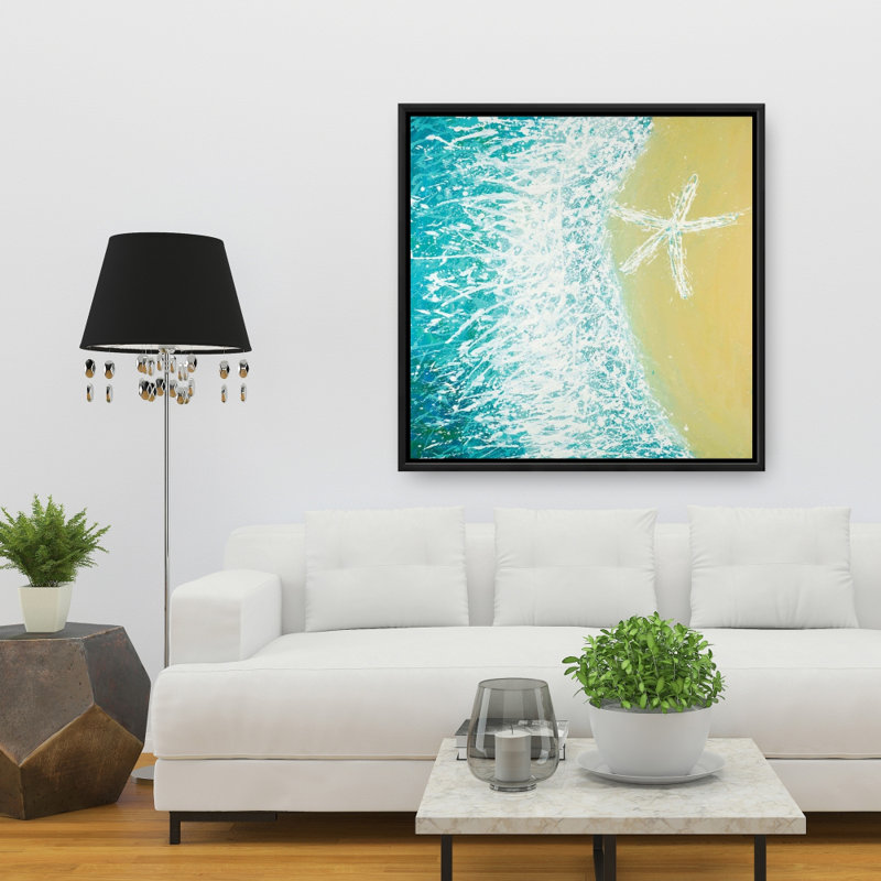 Right Side Seastar and Wave - Beige Bedroom Canvas Decor