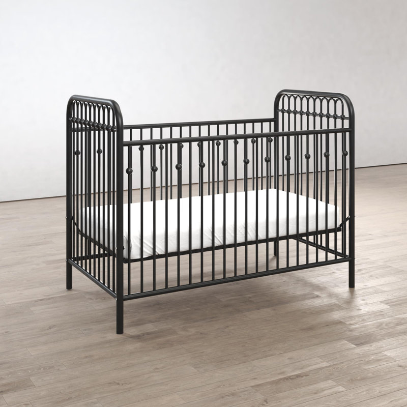 Lit de bébé standard en métal Klos, Noir