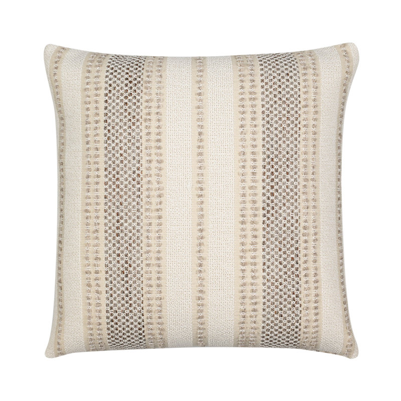Axis Travertine Textural Stripe Indoor & Outdoor Woven Accent Pillow & Insert, Square 22"