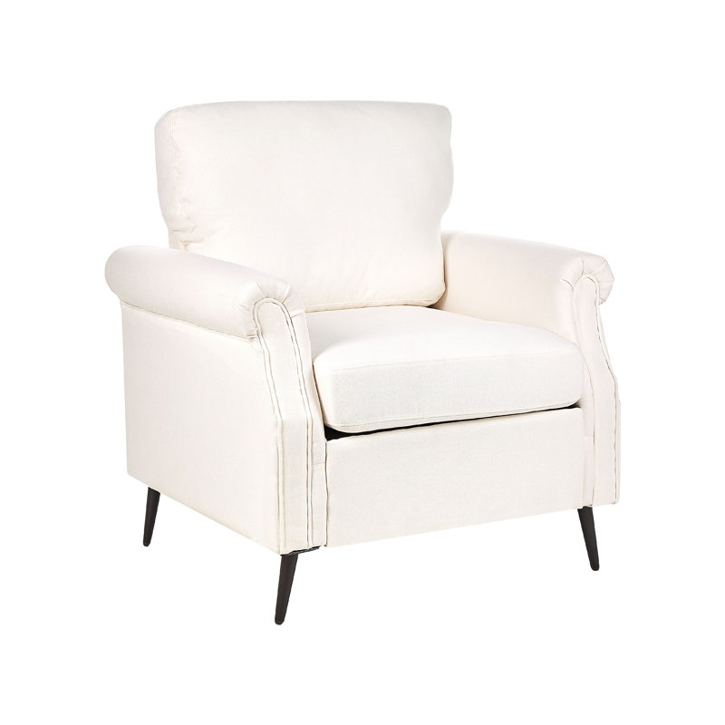 Amaya Velvet Armchair, White