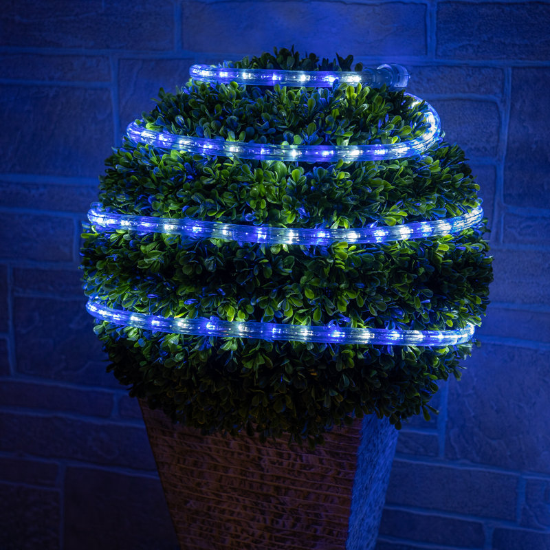 18FT 216 Light End-to-End Connectable LED Rope Lights, Blue/Cool White