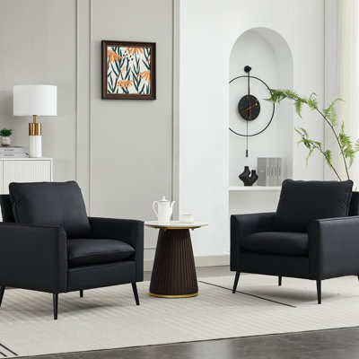 2 Seat Black With Cat Paw Design, Nordic Retro For Bedroom, Office, Breathable Material, Soft Cushions, Overstuffed Back Support, 31.16 In Height, Quick Assembly Leather Ts 2Pc , Single Chair Living