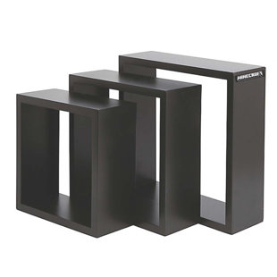 MINECRAFT 3 Piece Square Floating Shelf