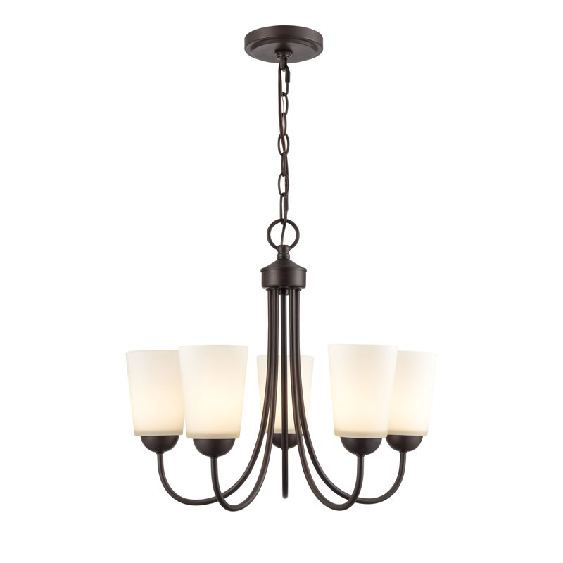 5 Light 20 In. Wide Rubbed Bronze Chandelier