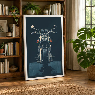 Motorcycle Head-On Modern - Wrapped Canvas