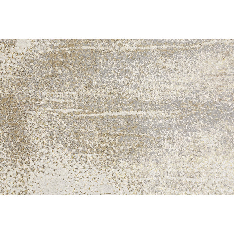 Tapis beige tissé à la machine Milomir, Rectangle 3 pi 11 po x 6 pi