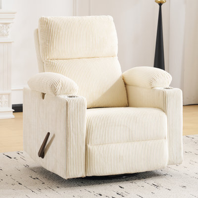 Fauteuil inclinable et pivotant avec accoudoirs réglables; Fauteuil inclinable pour bébé à bascule avec appui-tête réglable et porte-gobelet