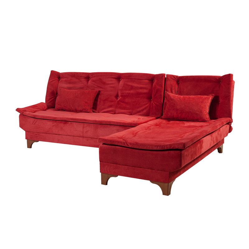 Canapé-lit de 88,58 po Matoury, Mélange de polyester rouge Claret