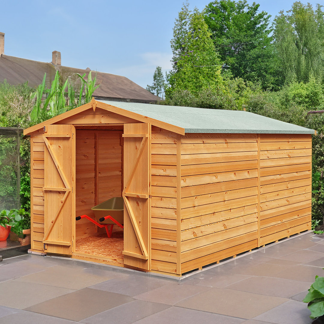 B&Q - 12X8 Overlap Double Door Apex Shed No Windows - Image 2