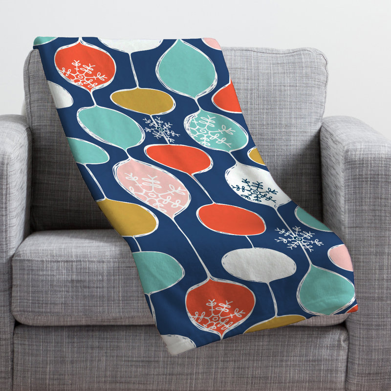 Jeté en polaire Heather Dutton Snowflake, L 80 po x l 60 po, Bleu marine