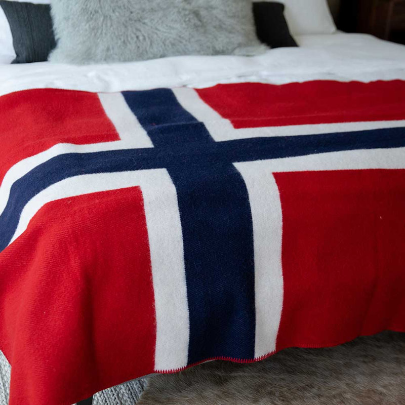 Norwegian Flag Wool Throw