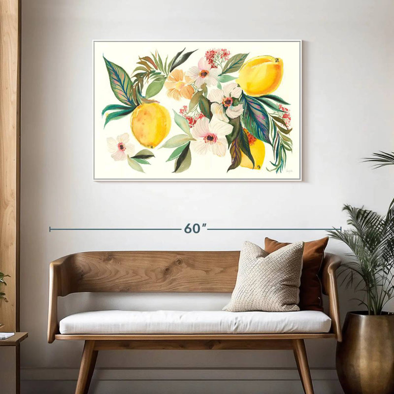 Agrumes d'été I, Cadre flottant blanc, 43 po x 29 po