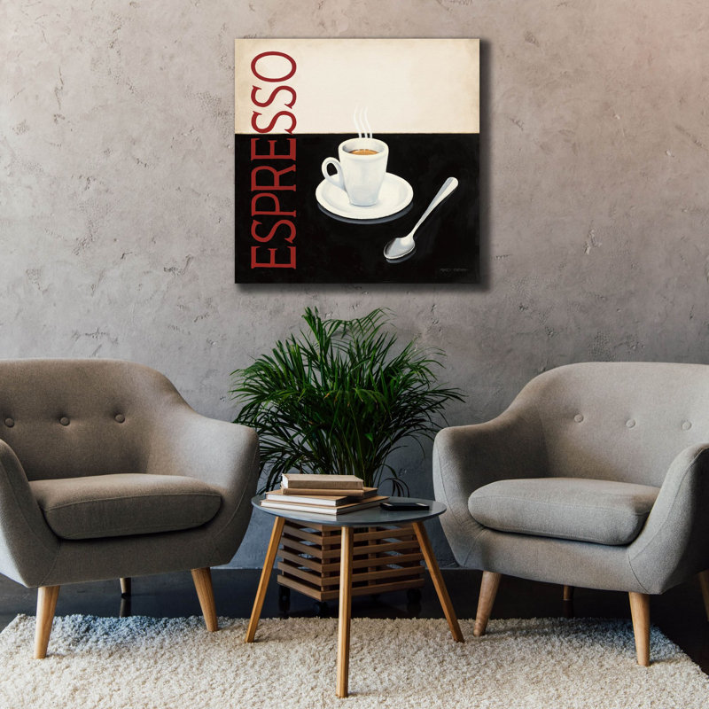 Art mural sur toile Latitude Run® «Cafe Moderne 4» par Marco Fabiano, H 37 po x l 37 po x P 1,5 po