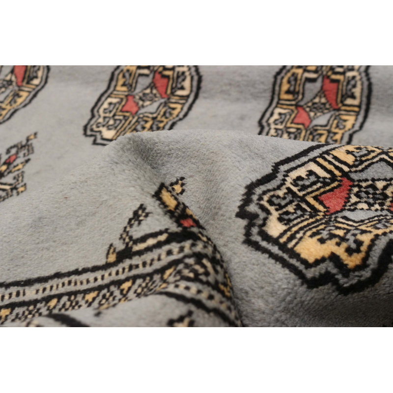 Tapis gris Finest Peshawar Bokhara 5 pi 7 po x 7 pi 4 po