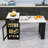 Kitchen Island with Extendable Dining Table, 2 Drawers, Power Outlet and Side Open Shelves-1763078617