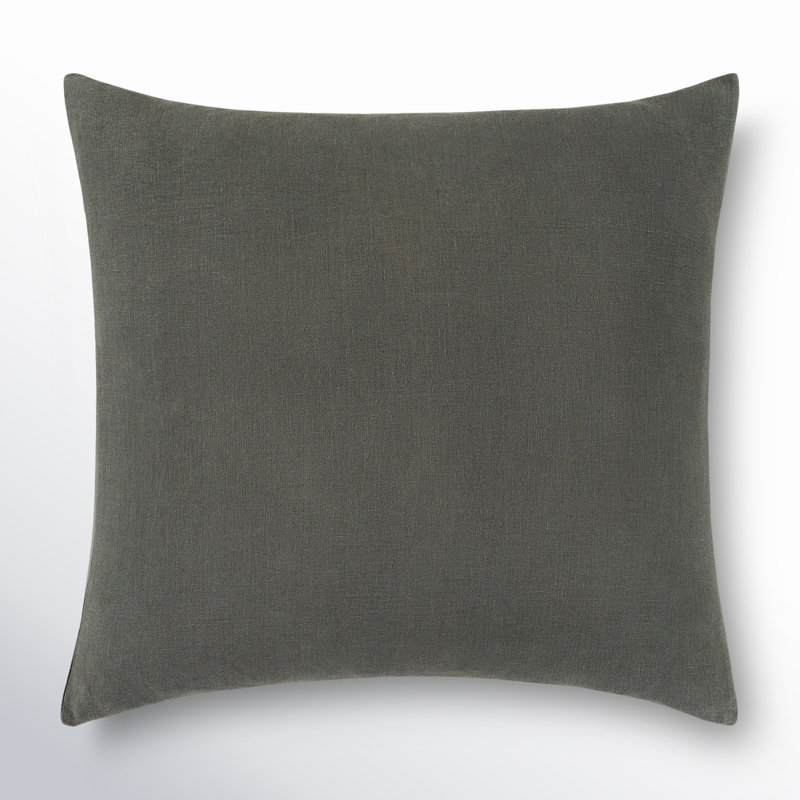 Pia Linen Standard Sham Set, Dark Green
