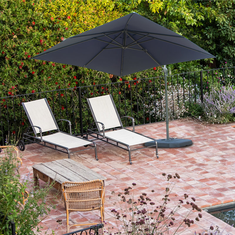 Parasol d'extérieur carré en porte-à-faux pour patio, Marine