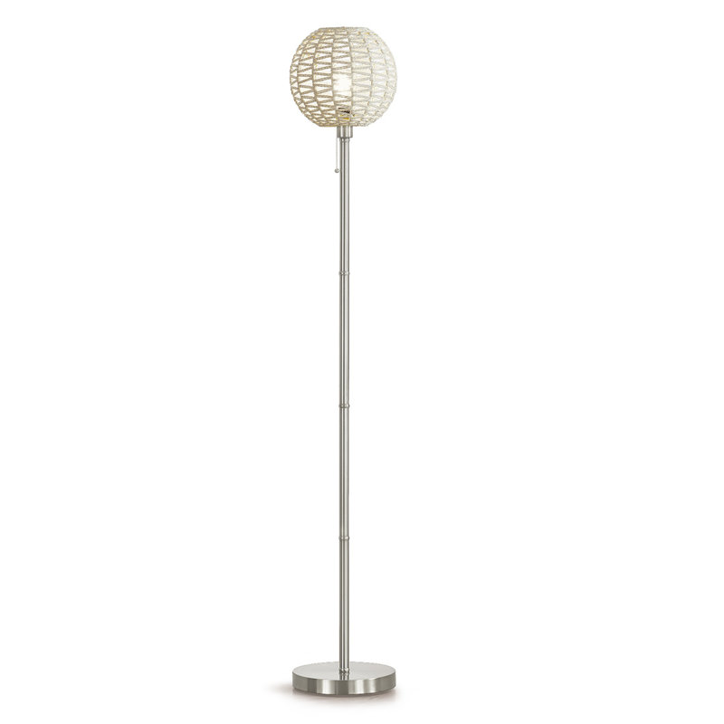 Lampe sur pied 68 po Ratibor, Nickel brossé