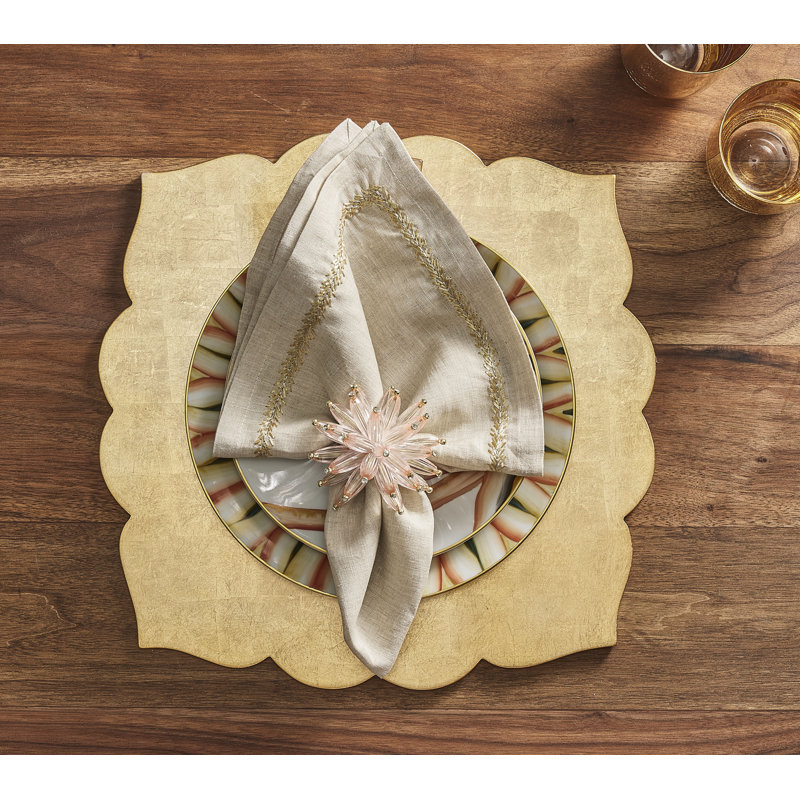 Jardin Napkin, Natural/Gold/Silver