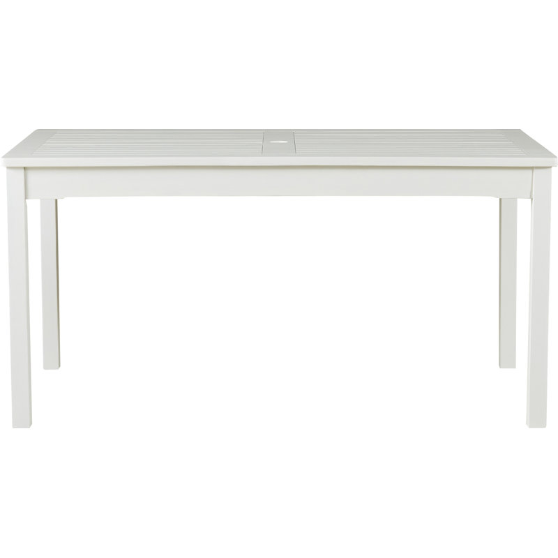 Table de salle à manger en bois massif Aleha, Blanc