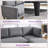 92'' Wide Modern L-Shaped Sectional Sofa With Chaise In Fabric Upholstery