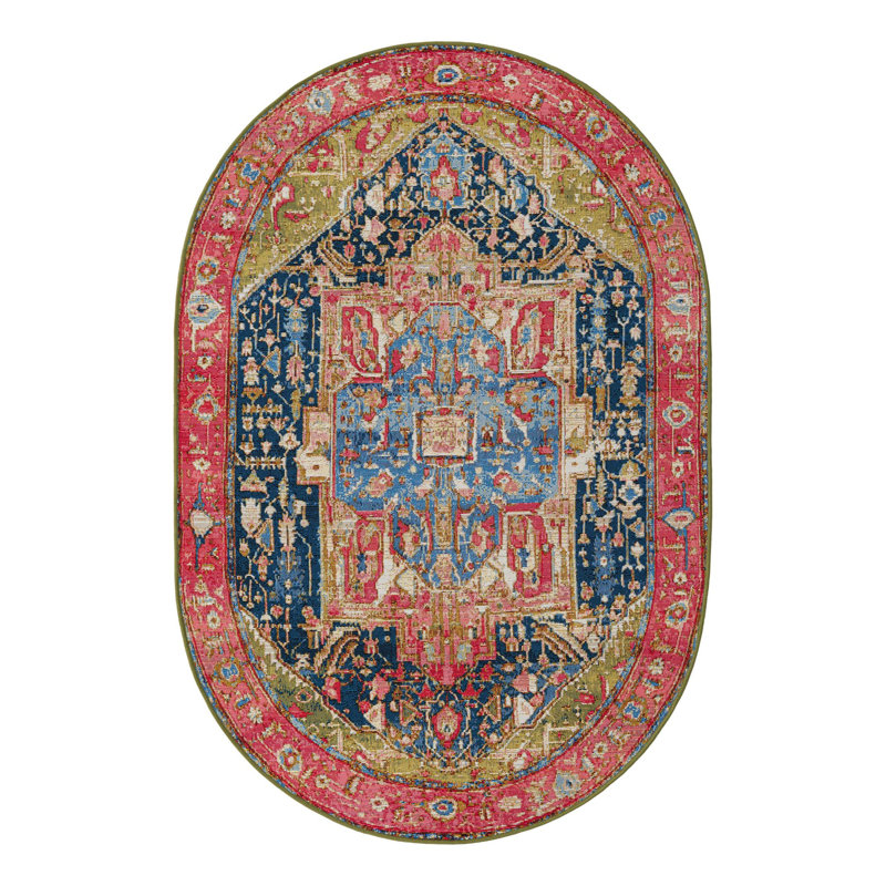 Tapis d'extérieur Multi_Unique Loom Limon, Ovale 2 pi 2 po x 3 pi 1 po